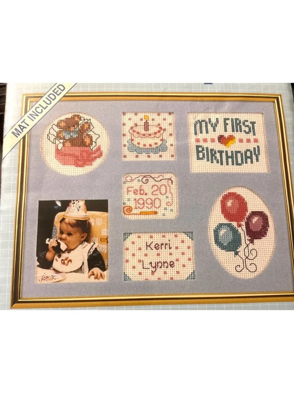 Vintage Cross-Stitch Kit Good Shepherd My First Birthday Photo Album Collection